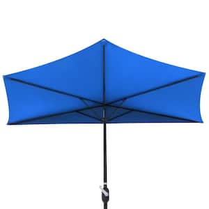 9 ft. Half Outdoor Patio Market Umbrella (Azure)