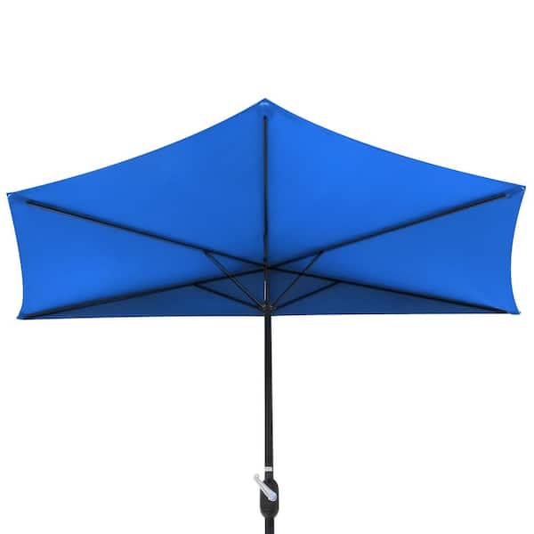 Trademark Innovations 9 ft. Half Outdoor Patio Market Umbrella (Azure)