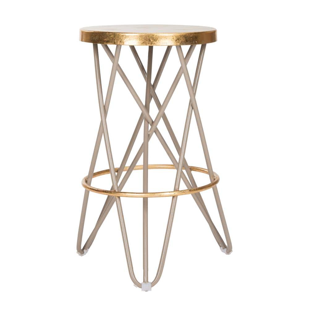 UPC 889048282148 product image for Lorna 24 in. Beige and Gold Counter Stool | upcitemdb.com