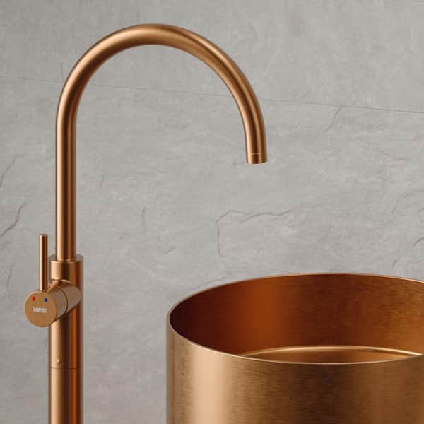 Howick Single Hole Single Handle Freestanding Bathroom Faucet in Brushed Copper