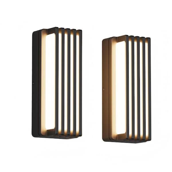 2 Pack Outdoor Modern LED Wall Lights, Waterproof Garden Torches for House Outside Garage Porch Courtyard