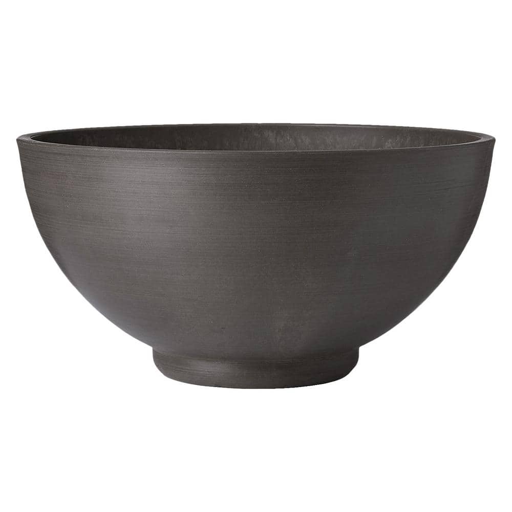 Eco-Friendly Simplicity 16" Dark Charcoal Round Bowl Planter