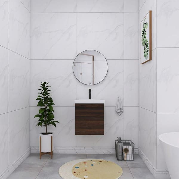 ARTCHIRLY 18 in. W x 15. in D. x 21 in. H Bathroom Vanity in Brown
