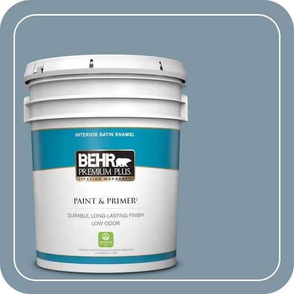 BEHR PREMIUM PLUS 5 gal. #530F-5 Waterscape Satin Enamel Low Odor Interior Paint & Primer