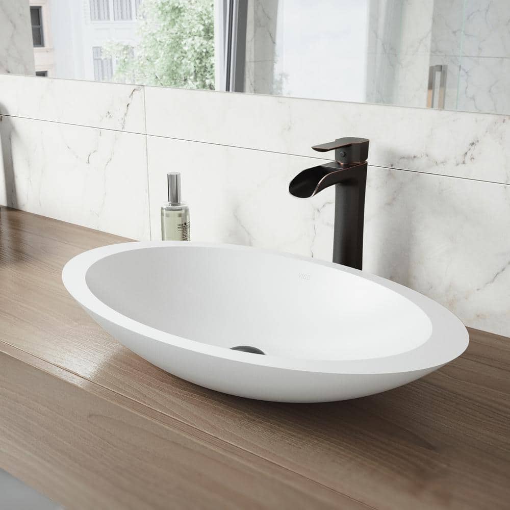 Antique Rubbed Bronze Vessel Sink Faucet with Pop-Up Drain