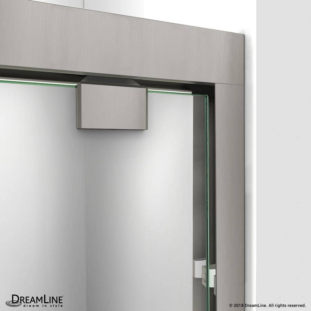 Nickel Frameless Clear Glass Sliding Shower Door, 48 x 76 in.