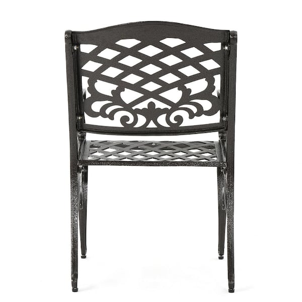 noble house sarasota bronze aluminum outdoor dining chair