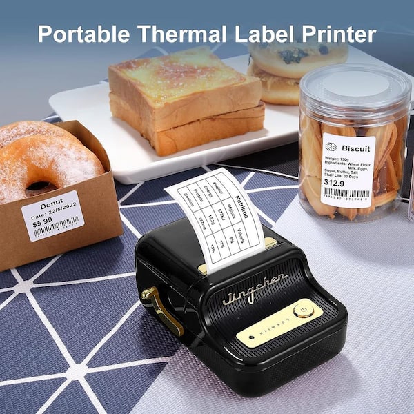 Etokfoks Green Inkless Label Maker, Portable Thermal Label Printer,  Compatible w/iOS & Android, with 50x 30mm White Label MLPH005LT215 - The  Home Depot