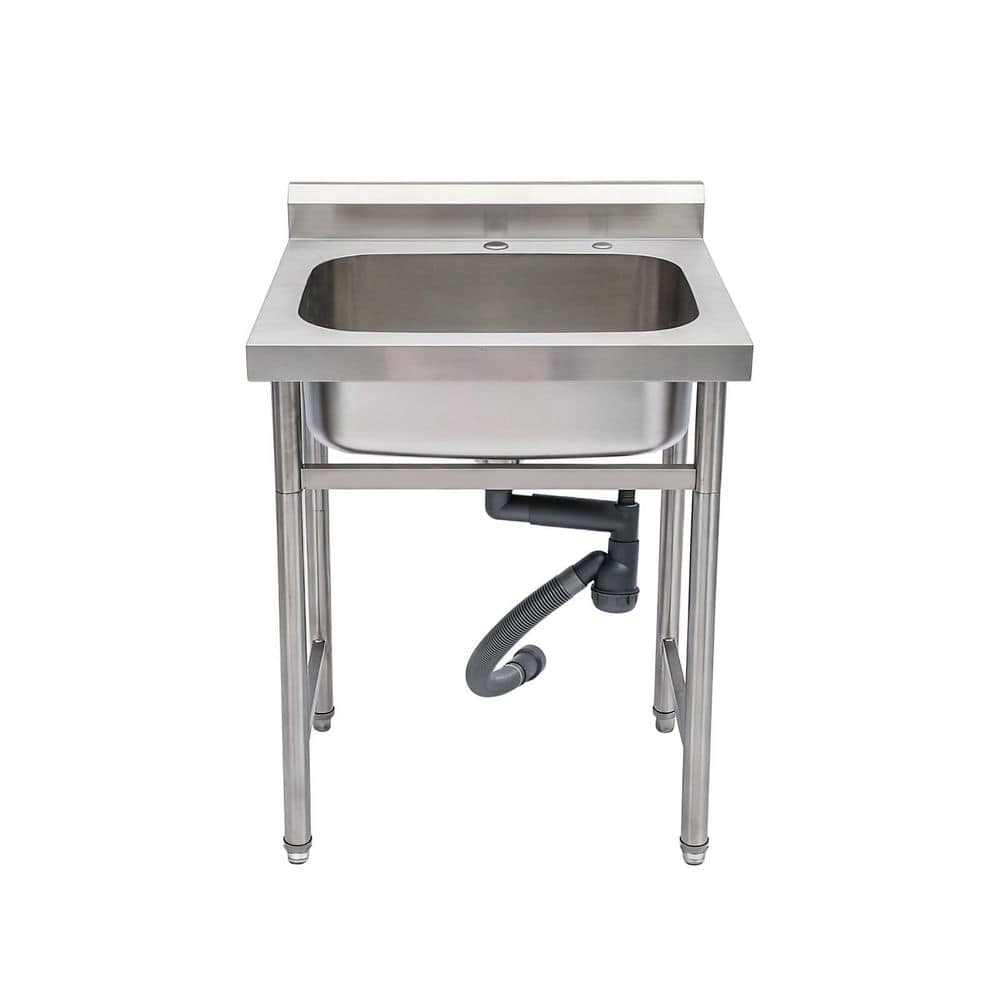 25 in. Freestanding Stainless Steel 1-Compartments Commercial Kitchen/Utility Sink with Drain price history on PriceWatchPro