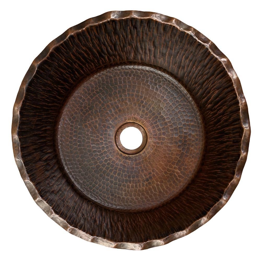 Handcrafted Hammered Copper Above-Counter Vessel Sink