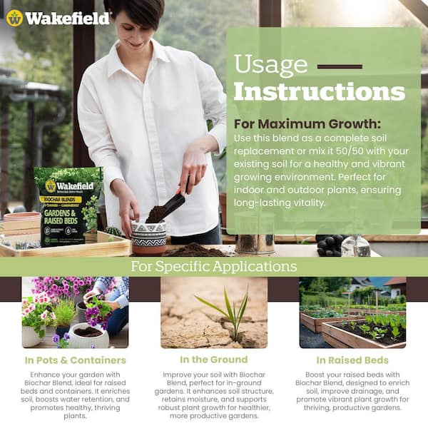 Wakefield Biochar 4 Qt. Garden & Raised Bed Soil Blend