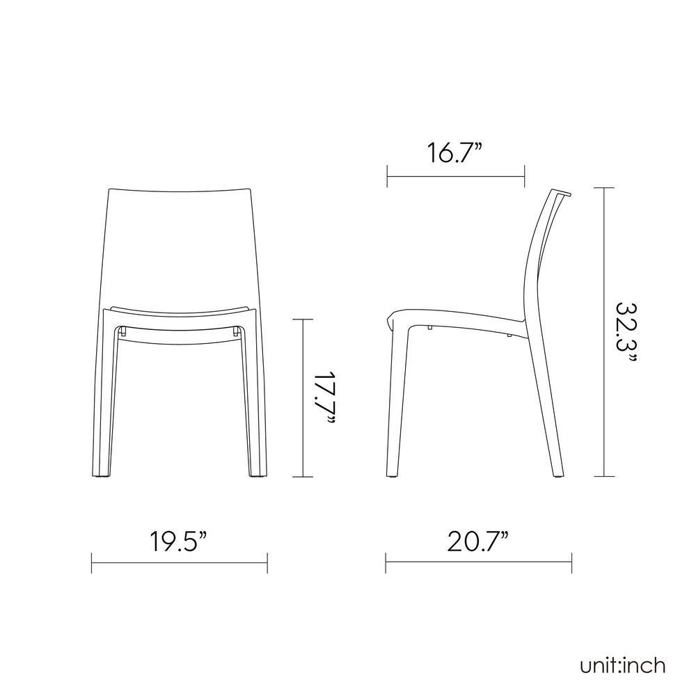 Fuchsia Resin Stackable Modern Side Chairs - Set of 4