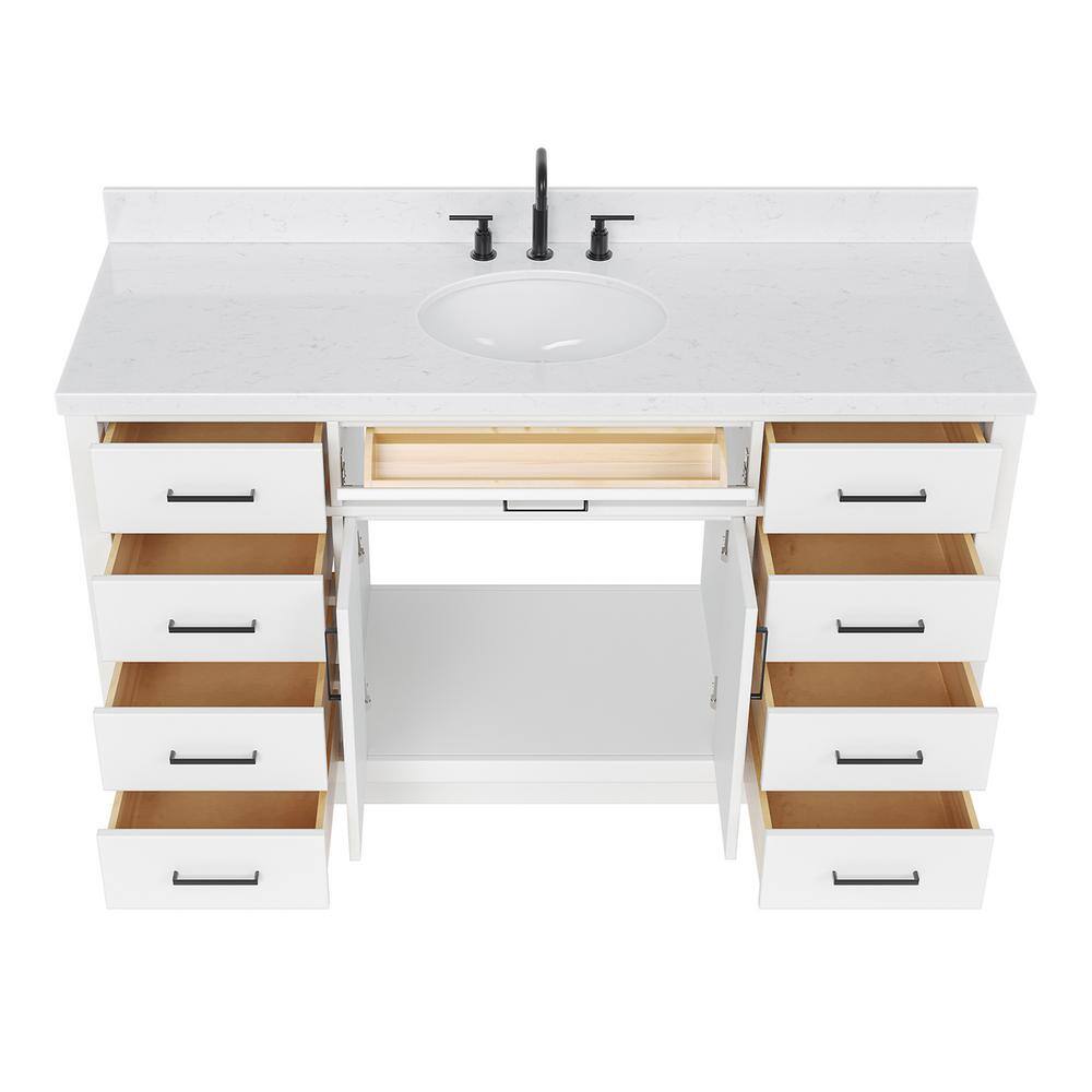 Hepburn 60" White Freestanding Single Basin Vanity Set