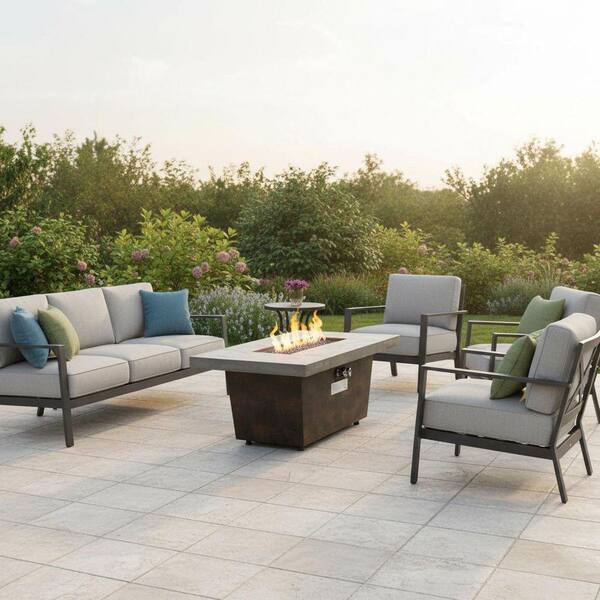 42 in. Rectangle Gas Outdoor Fire Pit Table, 50000BTU Propane