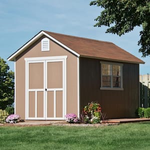 Installed Meridian Deluxe 8 ft. x 12 ft. Wood Storage Shed with Upgrades and Black Onyx Shingles