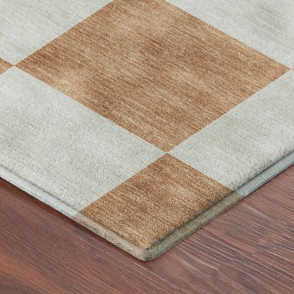 Mayfield Premium Machine Washable Abstract AMF2345 Copper 3 ft. x 4 ft. Area Rug