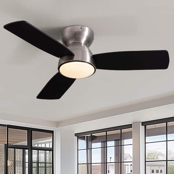 WDETR 32 in. Modern Smart Indoor Satin nickel Ceiling Fan with Lights Reversible Rotation and Remote Control