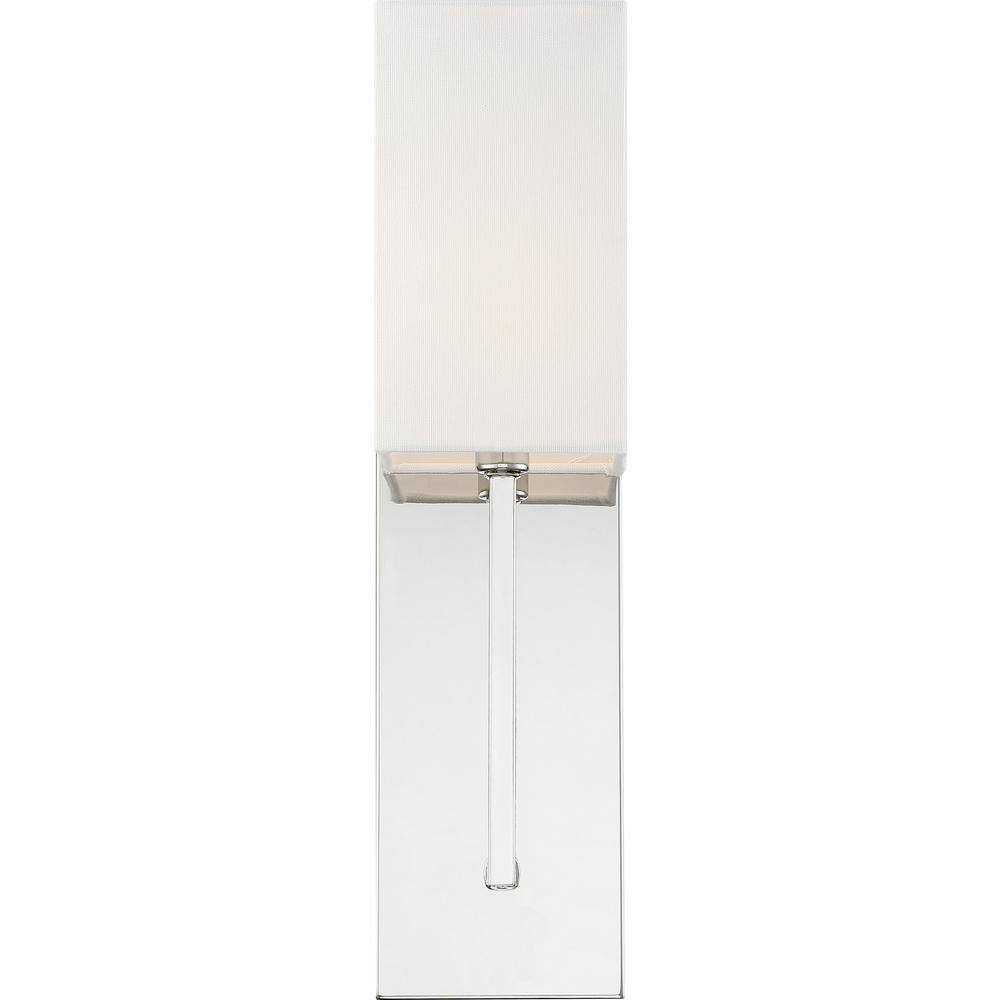 Vesey Polished Nickel 18" Wall Sconce with White Linen Shade