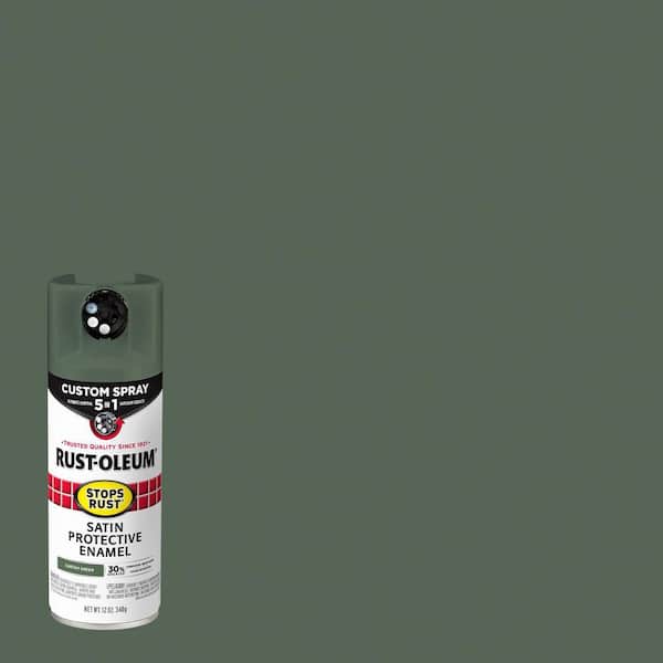 Rust-Oleum Stops Rust 12 oz. Custom Spray 5-in-1 Satin Earthy Green Spray Paint (Case of 6)