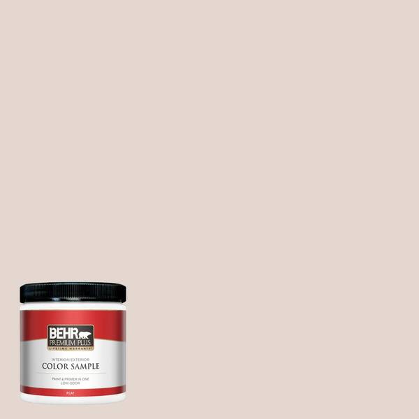 BEHR PREMIUM PLUS 8 oz. #770A-2 Kangaroo Tan Flat Interior/Exterior Paint and Primer in One Sample