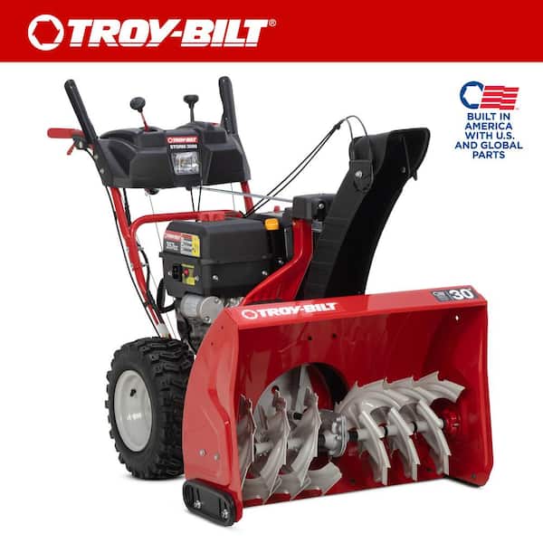 Troy-Bilt Storm 30 in. 357cc Two-Stage Electric Start Gas Snow Blower with  Power Steering and Heated Grips Storm 3090 - The Home Depot