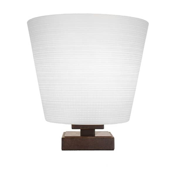 Unbranded Quincy 10 in. Dark Granite Accent Lamp with Glass Shade