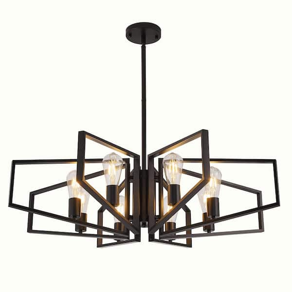 Geometric Chandelier Black Modern Crystal Chandelier Ceiling Light
