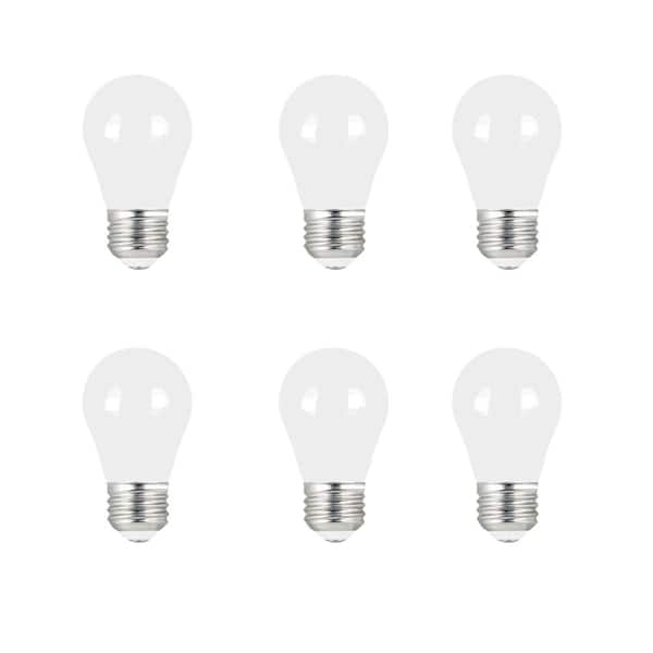 40-Watt Equivalent A15 Frosted Glass E26 Base Appliance LED Light Bulb, Soft White 2700K (6-Pack)