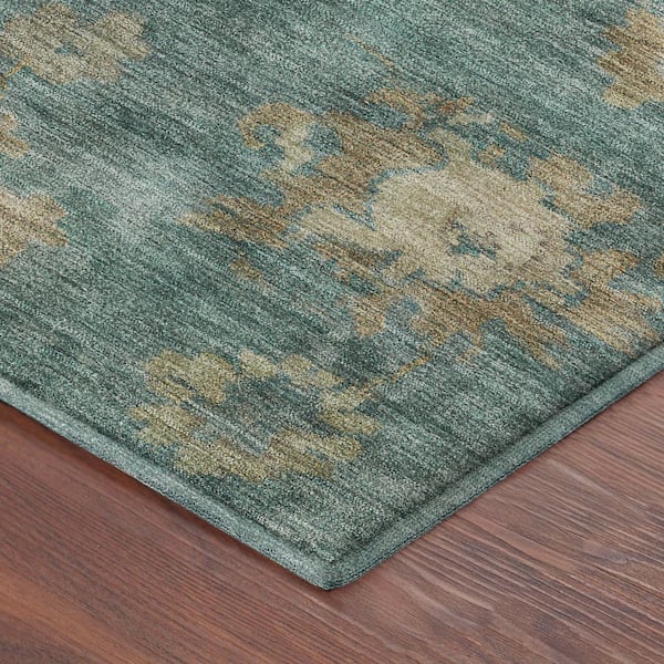 Mayfield Premium Machine Washable Abstract AMF2305 Aloe 10 ft. x 14 ft. Area Rug