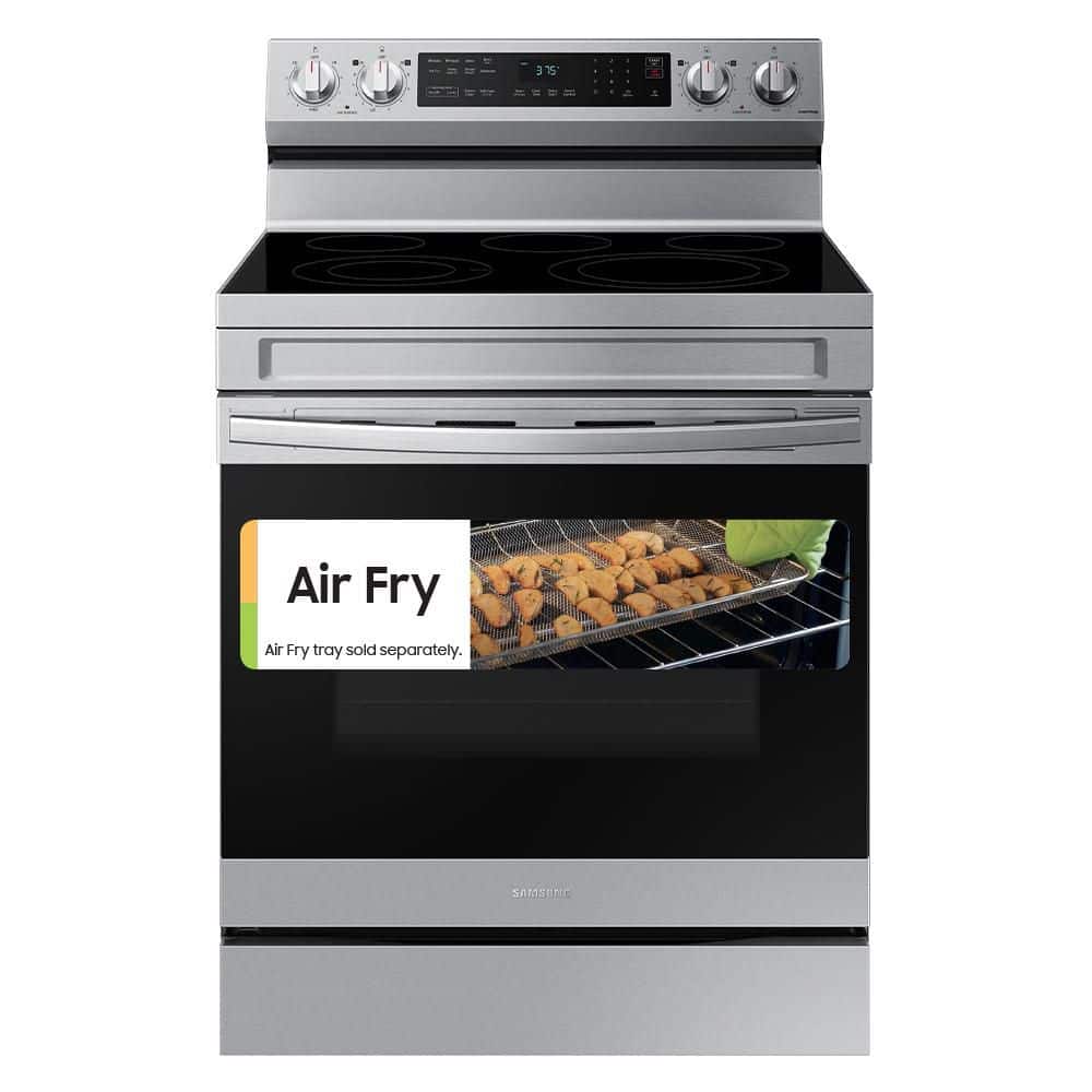 30 in. 5-Burner Element Smart Freestanding Electric Range in Stainless Steel with Wi-Fi and No Preheat AirFry