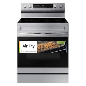 30 in. 5-Burner Element Smart Freestanding Electric Range in Stainless Steel with Wi-Fi and No Preheat AirFry