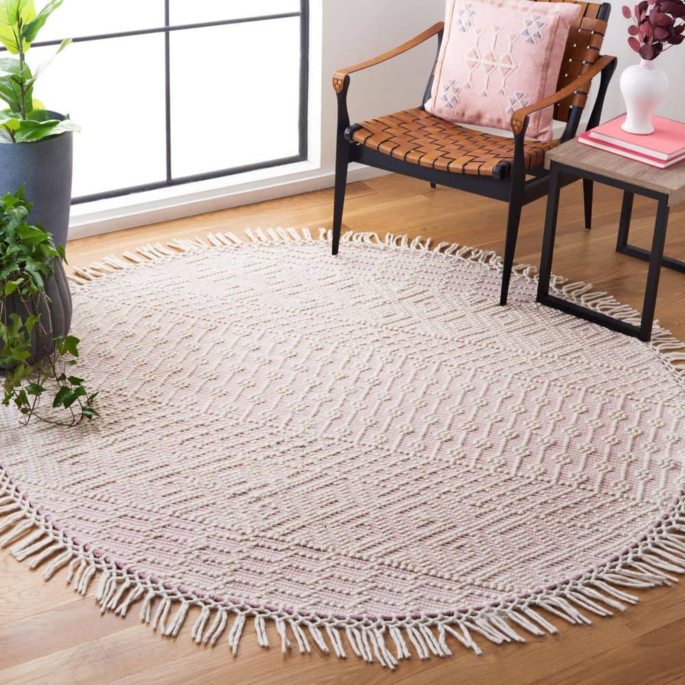 Natura 6 ft. x 6 ft. Ivory/Pink Geometric Round Rug price history on PriceWatchPro