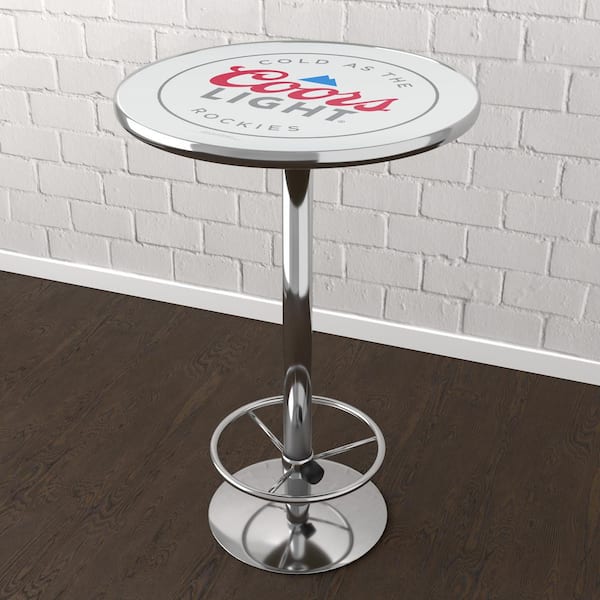 Unbranded Coors Light Logo Red 42 in. Bar Table