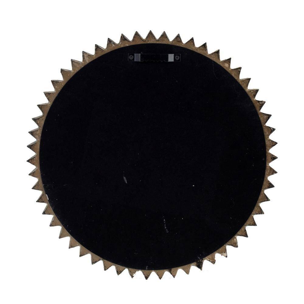 Antique Gold Diamond Pattern Round Wall Mirror 13"