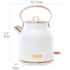 Haden 75089 Heritage 1.7 Liter Stainless Steel Body Countertop Retro  Electric Kettle with Auto Shutoff & Dry Boil Protection (Ivory/Copper)