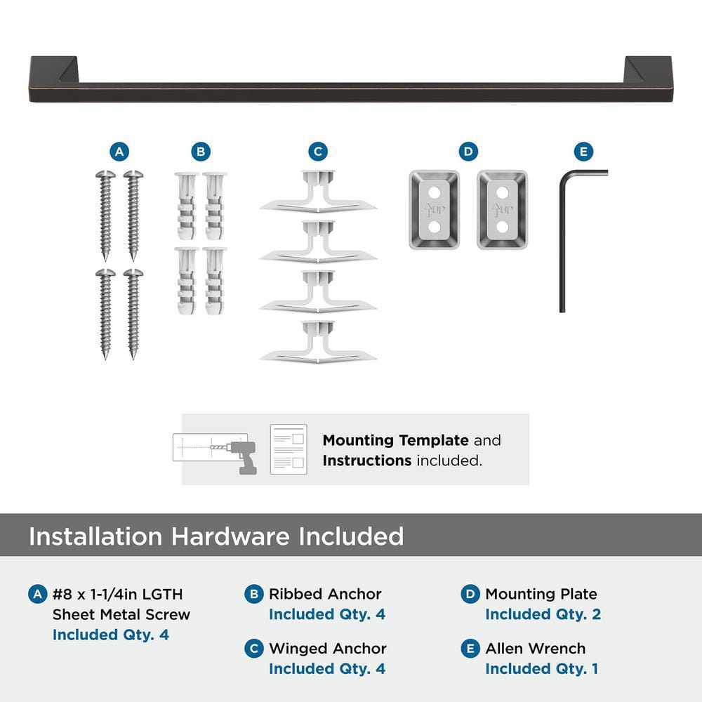 Oil-Rubbed Bronze 24-inch Wall Mounted Towel Bar