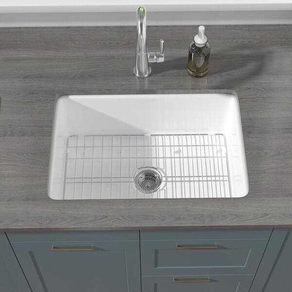 ホワイトフレア1BOX HOMLYLINK White Fireclay Kitchen Sink 27 in. Drop-in