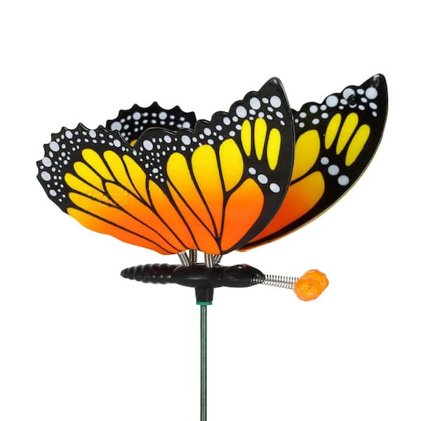 Exhart WindyWing Butterfly 1.31 ft. Multi-Color Plastic Plant Stake