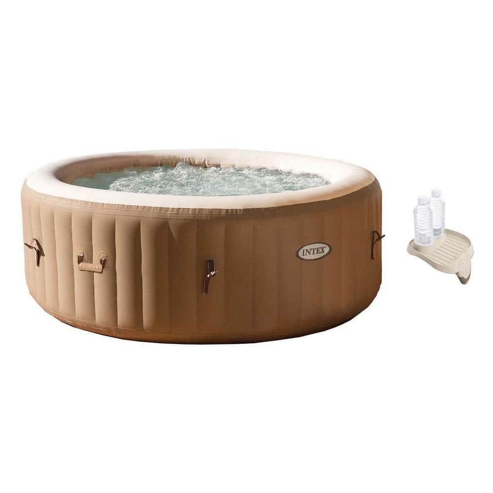 Intex PureSpa 4-Person Inflatable Bubble Spa Portable Hot Tub + Cup ...