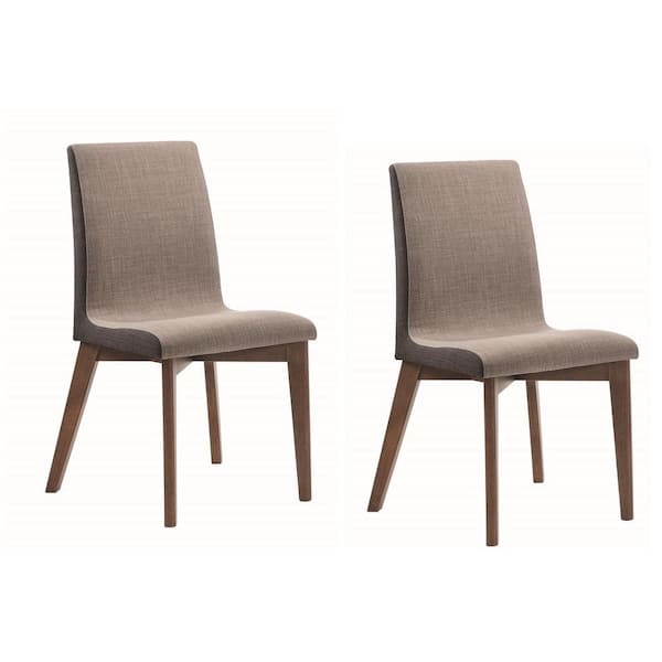 Coaster Redbridge Dining Grey and Natural Walnut Side Chairs with Curved Back (Set of 2)