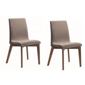 Redbridge Dining Grey and Natural Walnut Side Chairs with Curved Back (Set of 2)