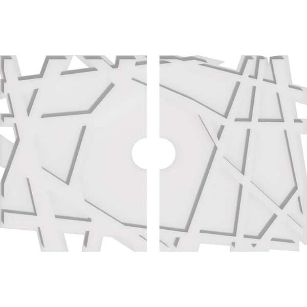 Ekena Millwork 28 in. W x 18-5/8 in. H x 3 in. ID x 1 in. P Novo Architectural Grade PVC Contemporary Ceiling Medallion (2-Piece)