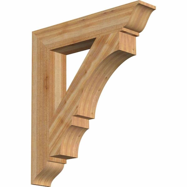 Ekena Millwork 6 in. x 38 in. x 34 in. Western Red Cedar Balboa Traditional Rough Sawn Bracket