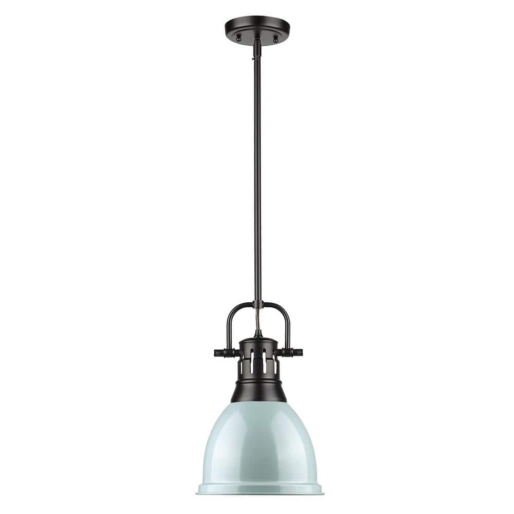 Black Glass Mini Bowl Indoor/Outdoor Pendant Light