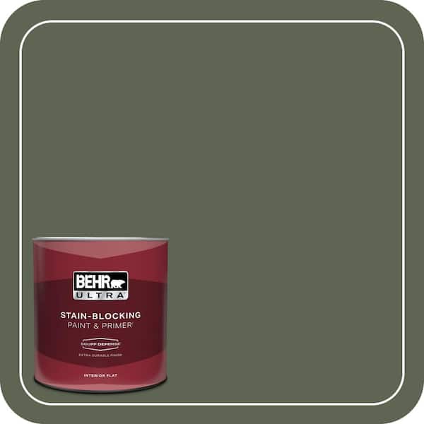BEHR ULTRA 1 qt. #N390-7 Cypress Vine Extra Durable Flat Interior Paint & Primer