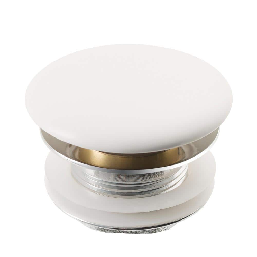 Pop-Up Drain with Porcelain Ceramic Top for Bathroom Sink without Overflow in Glossy White price history on PriceWatchPro
