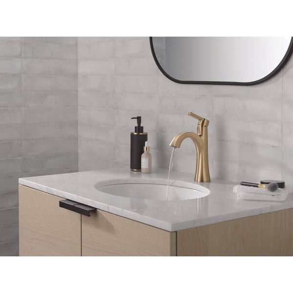 Delta Lineax Gold Single Handle Single Hole Bathroom Sink Faucet