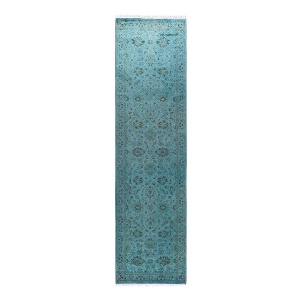 Chloe & Olivia Home Blue 2 ft. 8 in. x 10 ft. 3 in. Fine Vibrance Hand-Knotted Area Rug