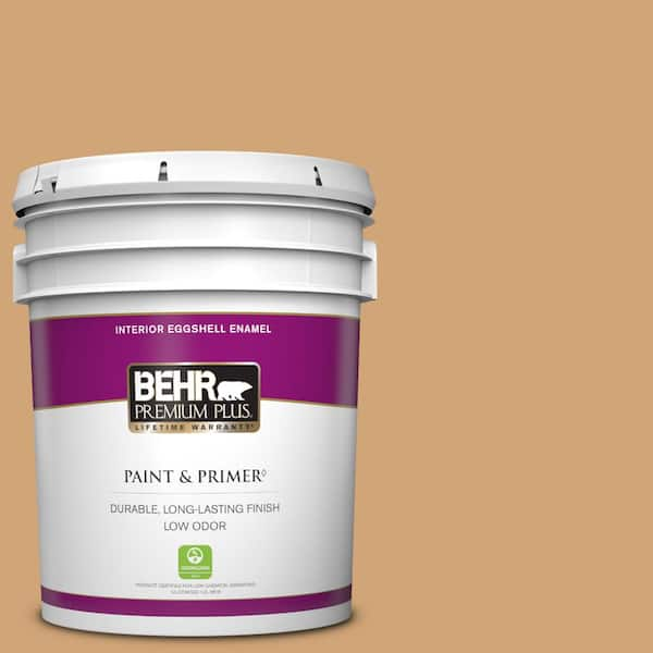 BEHR PREMIUM PLUS 5 gal. #PMD-79 Sesame Eggshell Enamel Low Odor Interior Paint & Primer