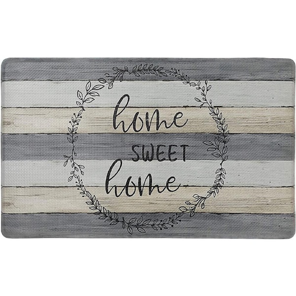 J&V TEXTILES Home Sweet Home 20 in. x 55 in. Anti-Fatigue Kitchen Runner Rug